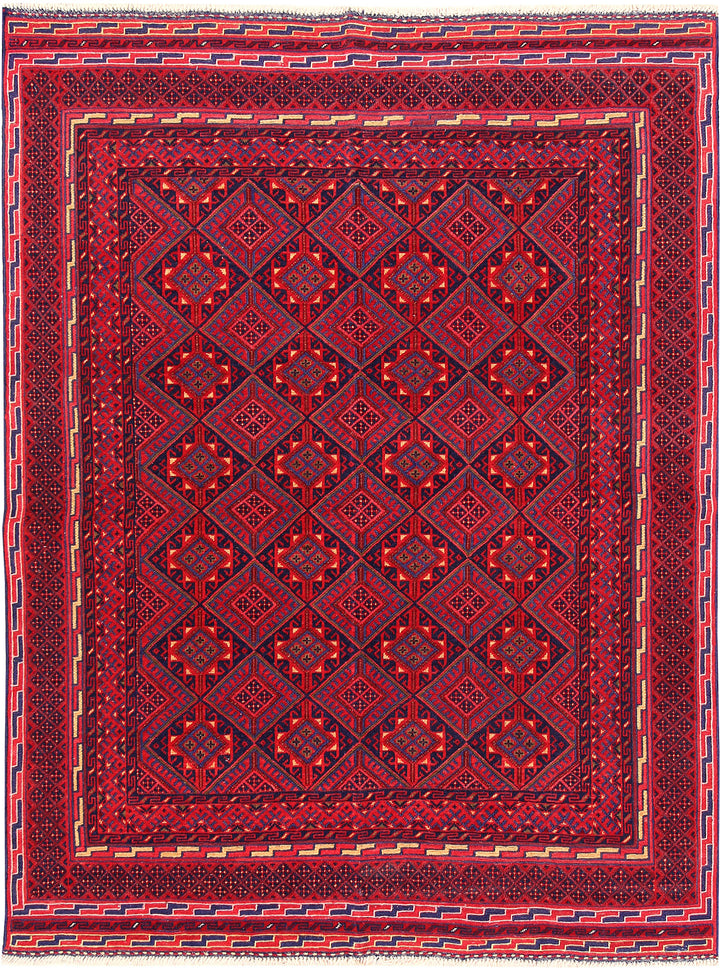 Dark Red Mashwani 4' 6 x 5' 11 - No. 64396