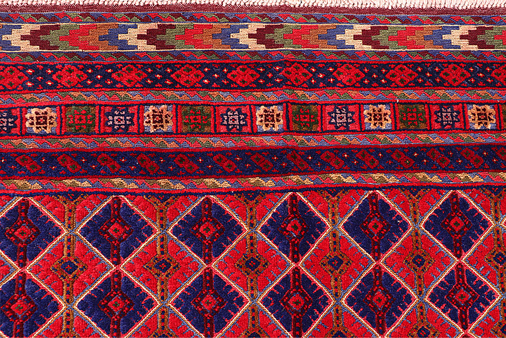 Dark Red Mashwani 4' 11 x 6' 8 - No. 64397 - ALRUG Rug Store