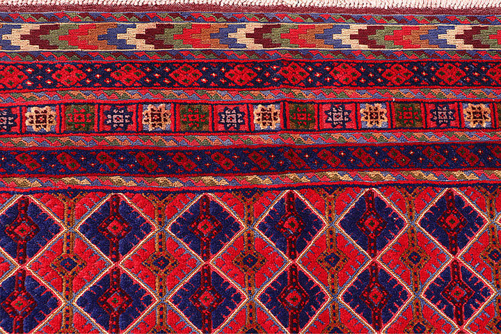 Dark Red Mashwani 4' 11 x 6' 8 - No. 64397 - ALRUG Rug Store