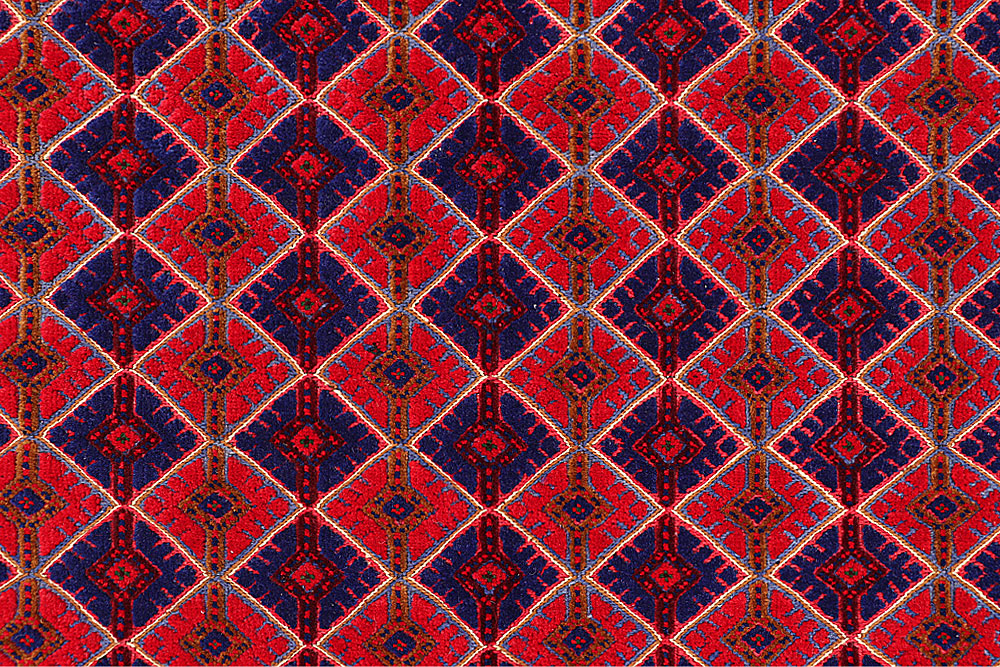 Dark Red Mashwani 4' 11 x 6' 8 - No. 64397 - ALRUG Rug Store