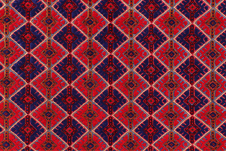 Dark Red Mashwani 4' 11 x 6' 8 - No. 64397 - ALRUG Rug Store