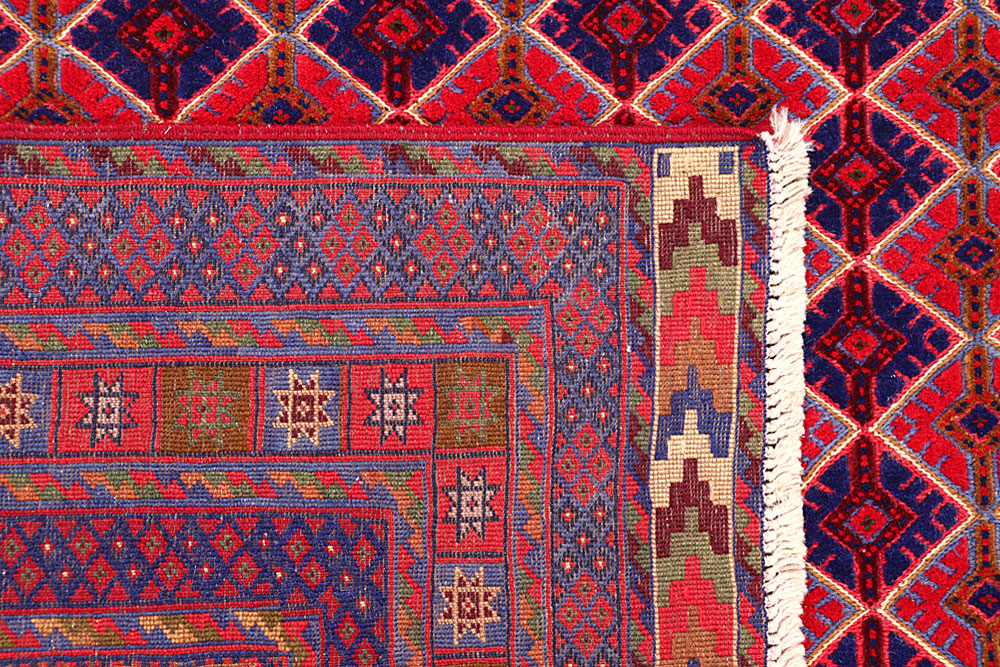 Dark Red Mashwani 4' 11 x 6' 8 - No. 64397 - ALRUG Rug Store