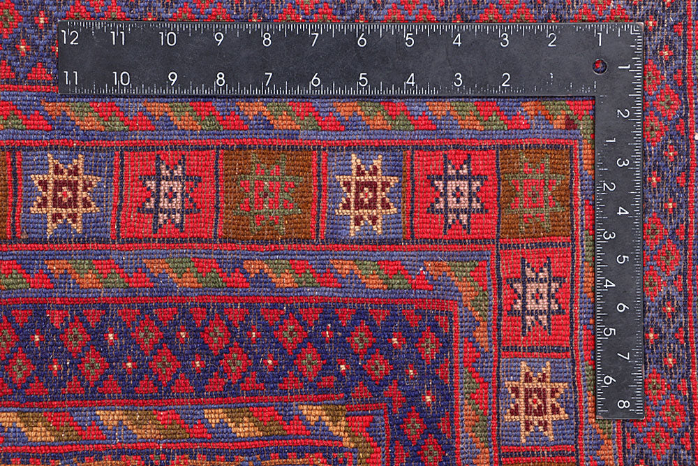 Dark Red Mashwani 4' 11 x 6' 8 - No. 64397 - ALRUG Rug Store