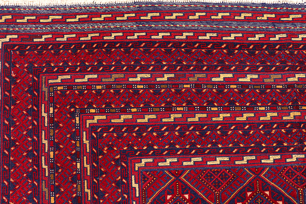 Dark Red Mashwani 6' 2 x 9' - No. 64398 - ALRUG Rug Store