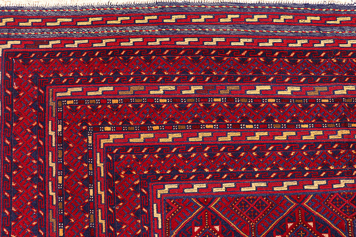 Dark Red Mashwani 6' 2 x 9' - No. 64398 - ALRUG Rug Store