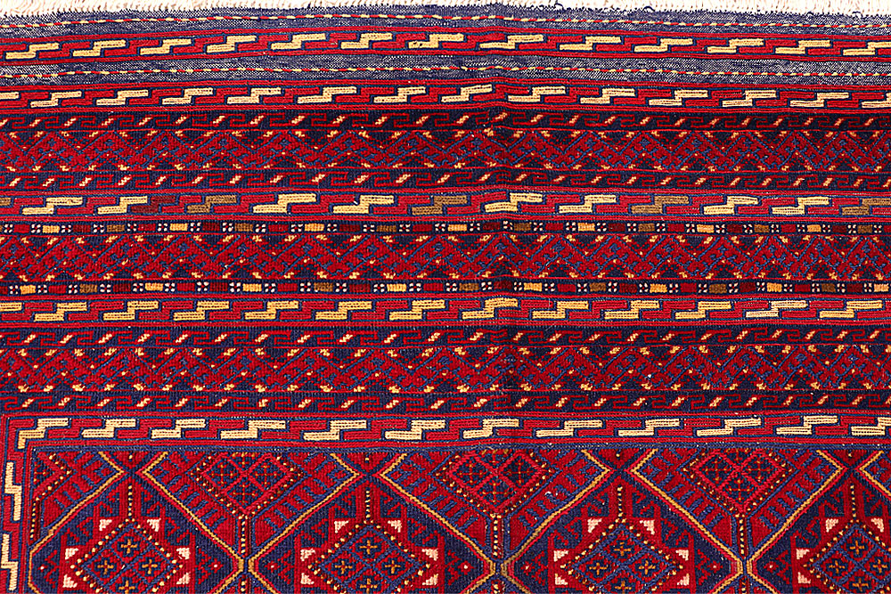 Dark Red Mashwani 6' 2 x 9' - No. 64398 - ALRUG Rug Store