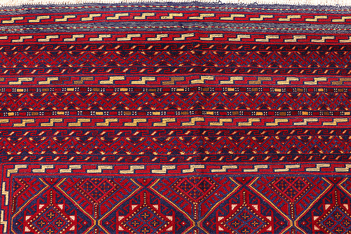 Dark Red Mashwani 6' 2 x 9' - No. 64398 - ALRUG Rug Store