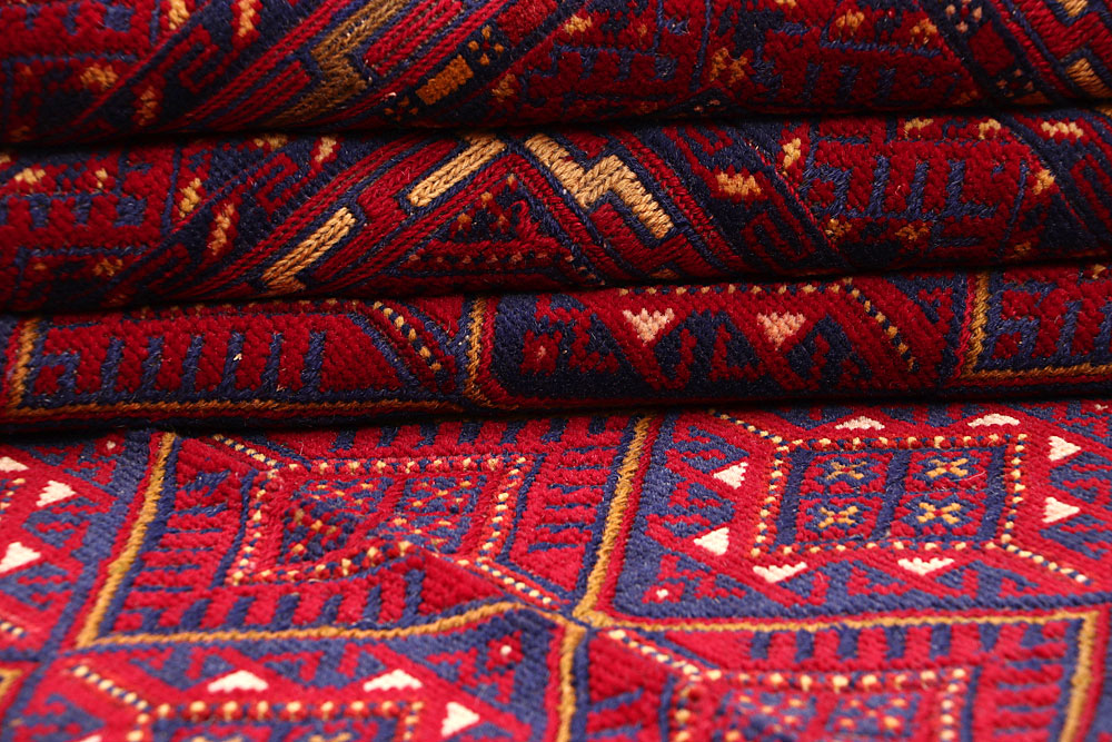 Dark Red Mashwani 6' 2 x 9' - No. 64398 - ALRUG Rug Store