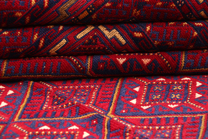 Dark Red Mashwani 6' 2 x 9' - No. 64398 - ALRUG Rug Store