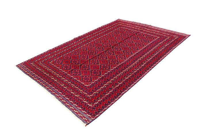 Dark Red Mashwani 6' 2 x 9' - No. 64398 - ALRUG Rug Store