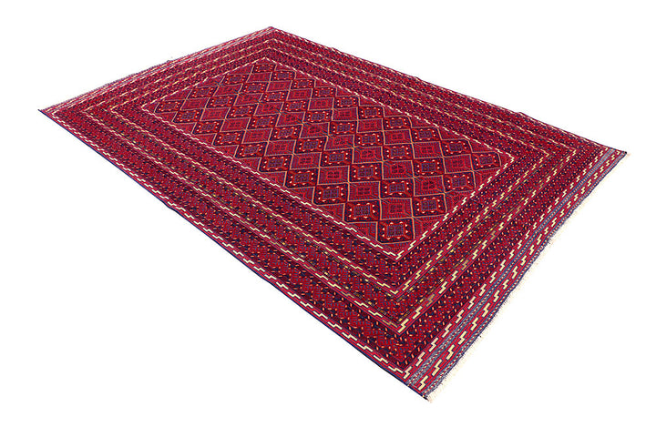 Dark Red Mashwani 6' 2 x 9' - No. 64398 - ALRUG Rug Store