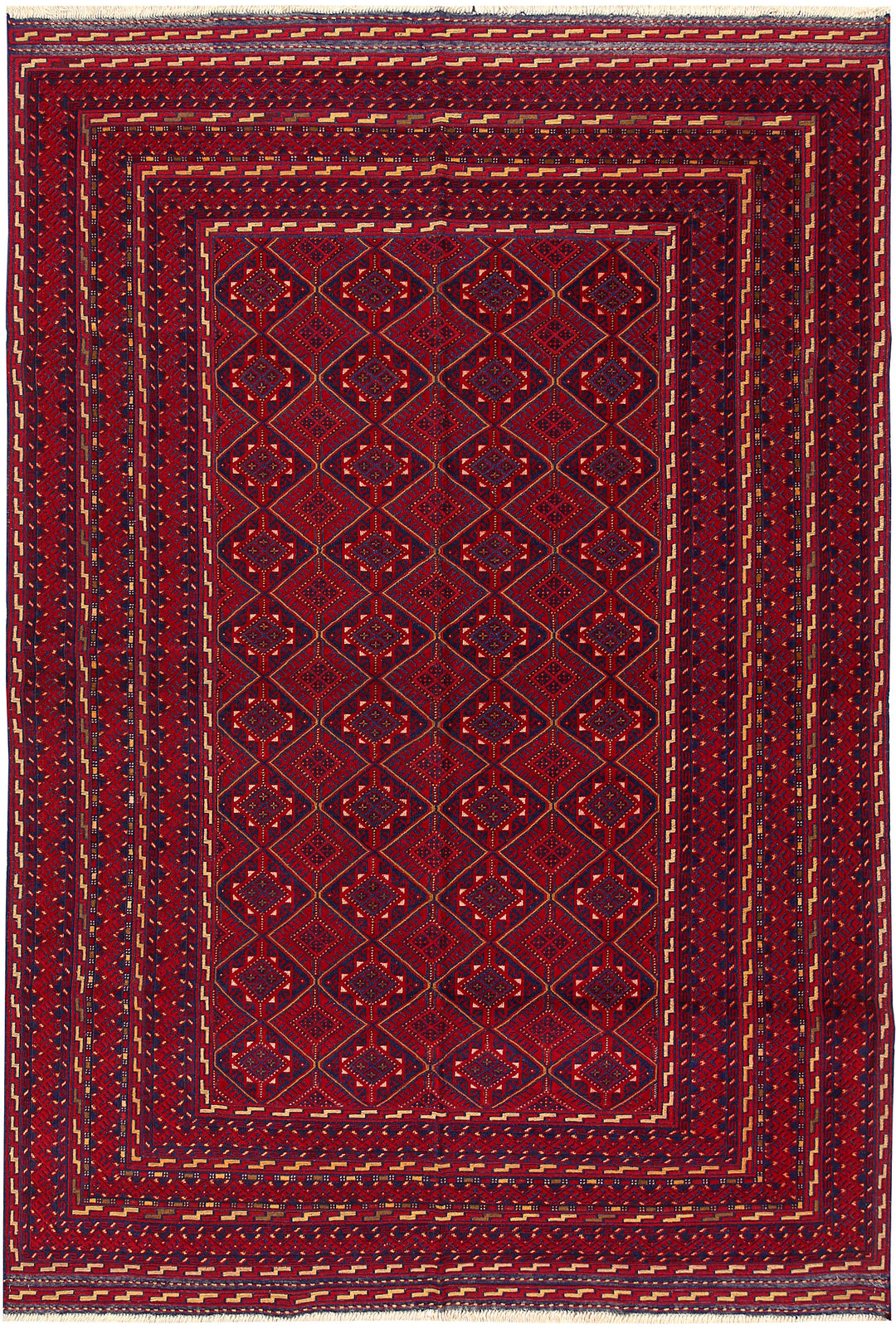 Dark Red Mashwani 6' 2 x 9' - No. 64398 - ALRUG Rug Store