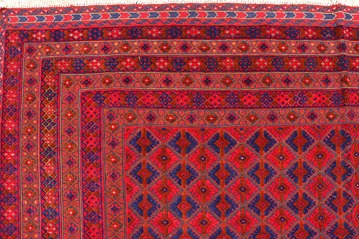 Dark Red Mashwani 6' 8 x 9' 6 - No. 64399 - ALRUG Rug Store