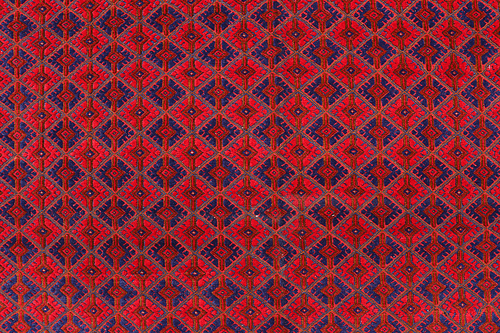 Dark Red Mashwani 6' 8 x 9' 6 - No. 64399 - ALRUG Rug Store