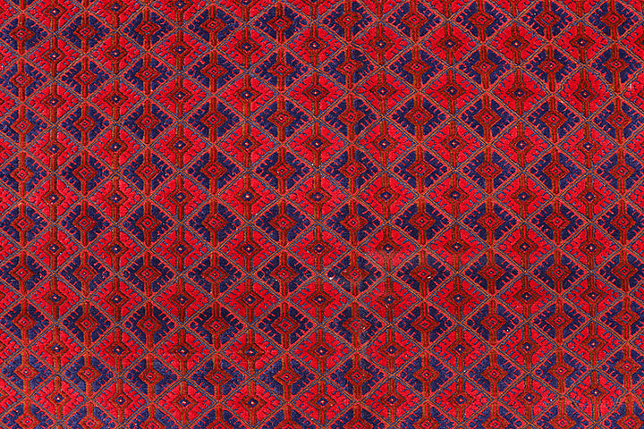 Dark Red Mashwani 6' 8 x 9' 6 - No. 64399 - ALRUG Rug Store