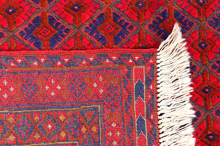 Dark Red Mashwani 6' 8 x 9' 6 - No. 64399 - ALRUG Rug Store