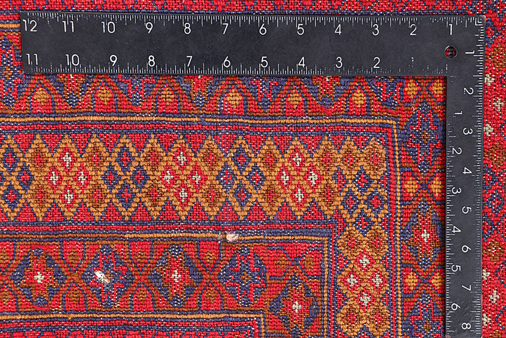 Dark Red Mashwani 6' 8 x 9' 6 - No. 64399 - ALRUG Rug Store