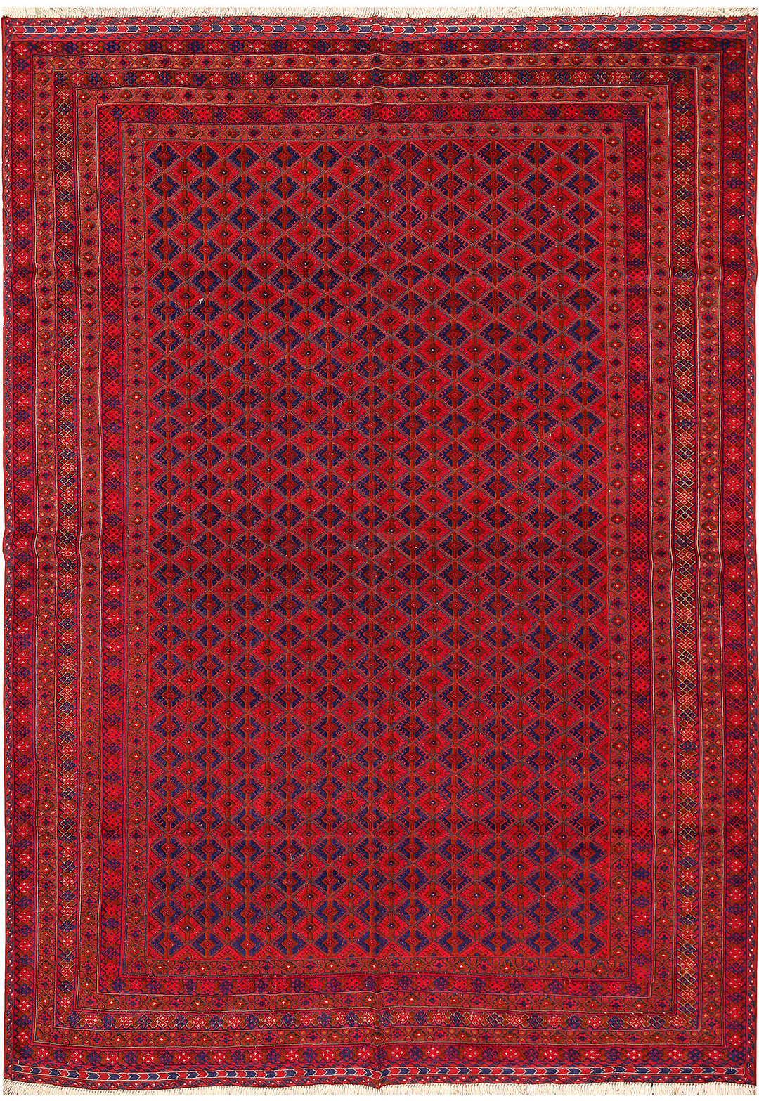 Dark Red Mashwani 6' 8 x 9' 6 - No. 64399 - ALRUG Rug Store