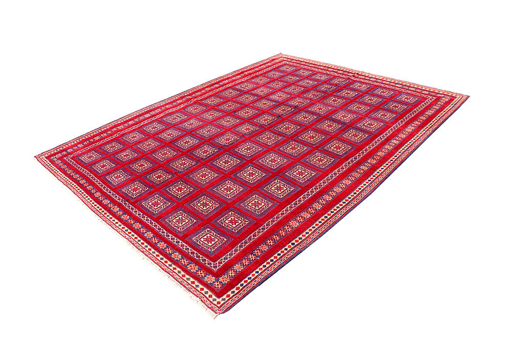 Dark Red Mashwani 6' 9 x 8' 10 - No. 64400 - ALRUG Rug Store