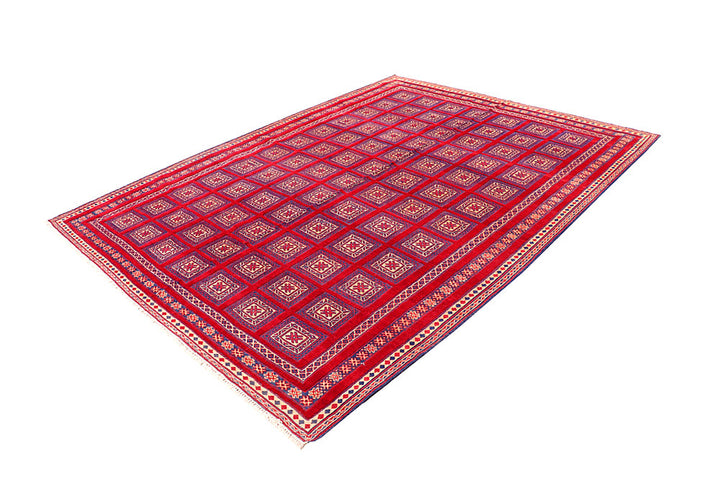 Dark Red Mashwani 6' 9 x 8' 10 - No. 64400 - ALRUG Rug Store