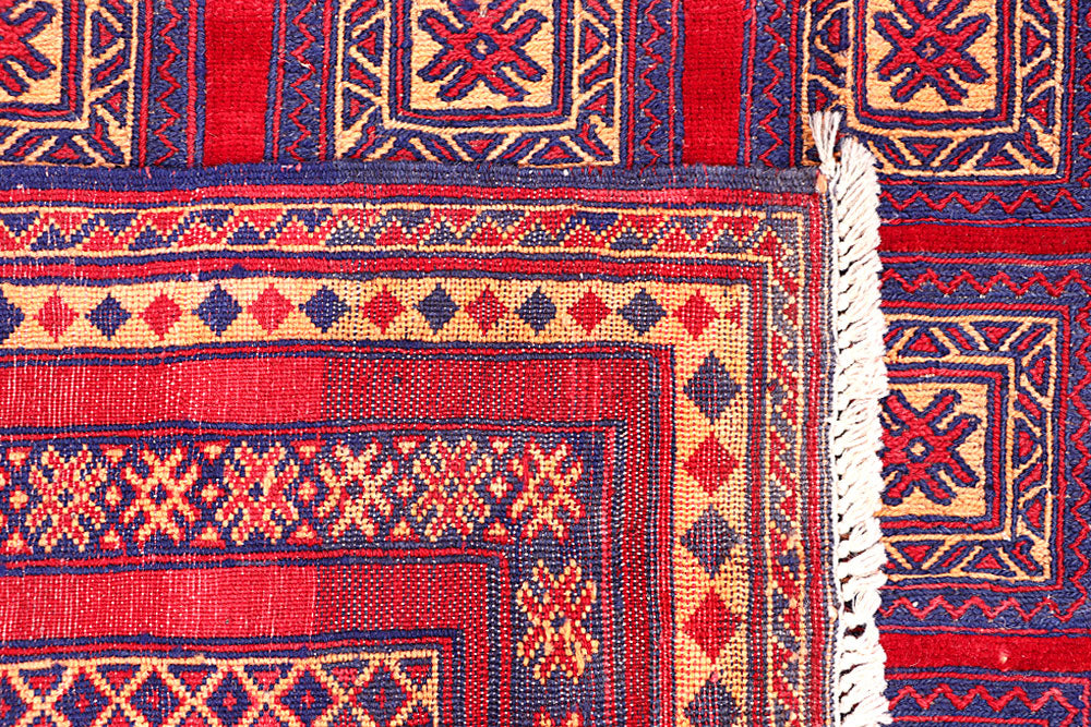 Dark Red Mashwani 6' 9 x 8' 10 - No. 64400 - ALRUG Rug Store