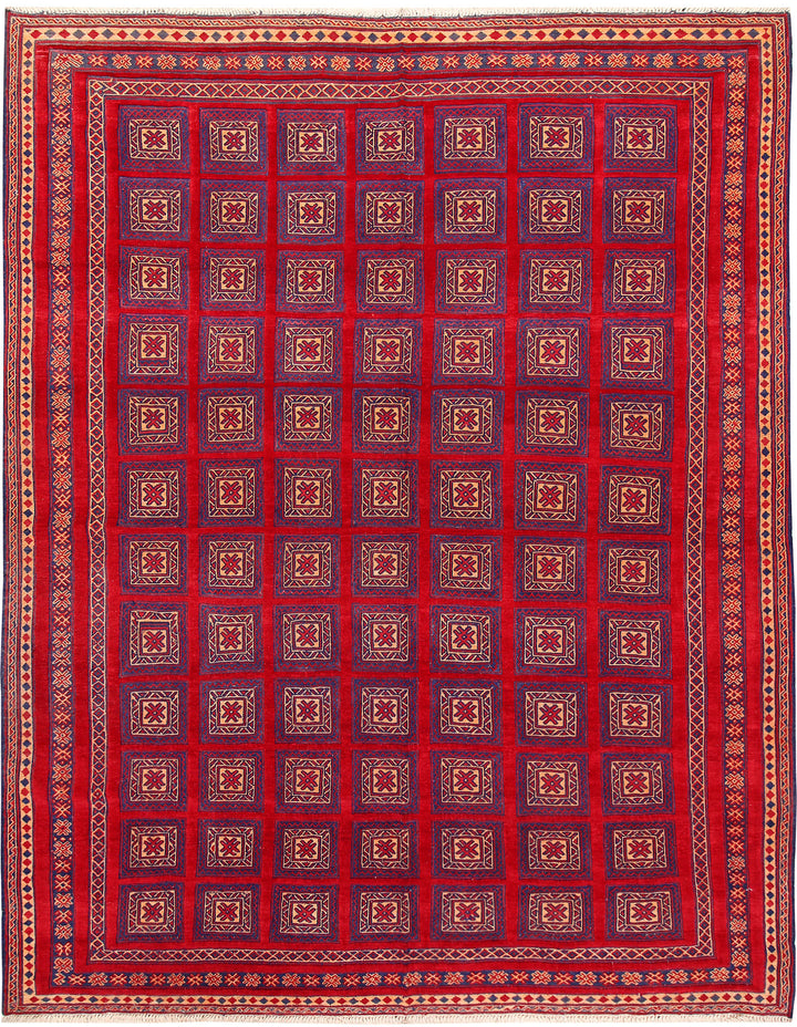 Dark Red Mashwani 6' 9 x 8' 10 - No. 64400 - ALRUG Rug Store