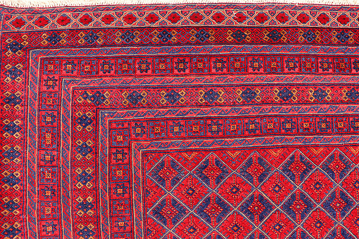 Dark Red Mashwani 7' 2 x 9' 4 - No. 64401 - ALRUG Rug Store