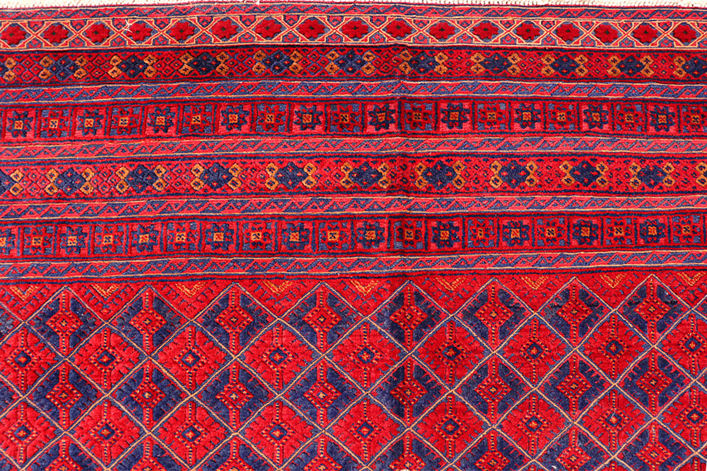 Dark Red Mashwani 7' 2 x 9' 4 - No. 64401 - ALRUG Rug Store