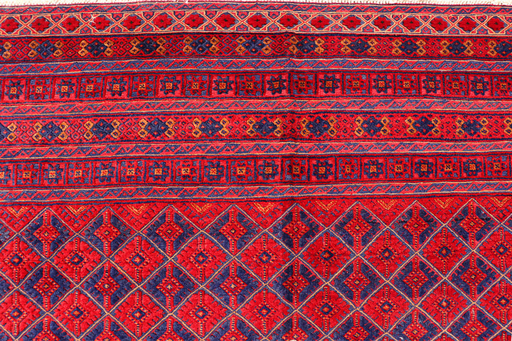 Dark Red Mashwani 7' 2 x 9' 4 - No. 64401 - ALRUG Rug Store