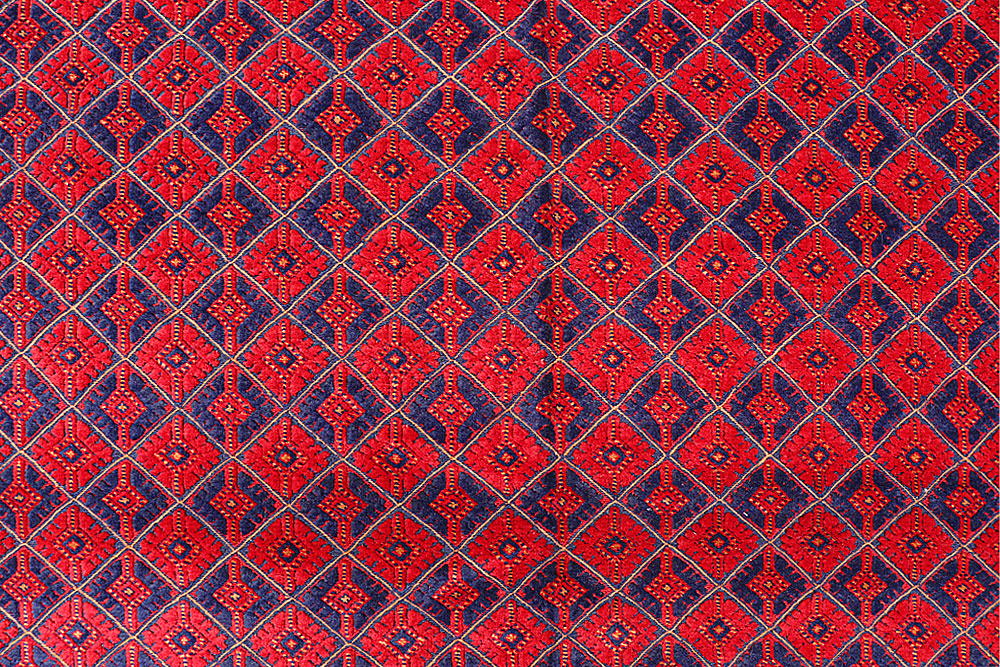 Dark Red Mashwani 7' 2 x 9' 4 - No. 64401 - ALRUG Rug Store