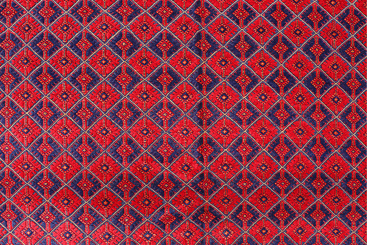 Dark Red Mashwani 7' 2 x 9' 4 - No. 64401 - ALRUG Rug Store