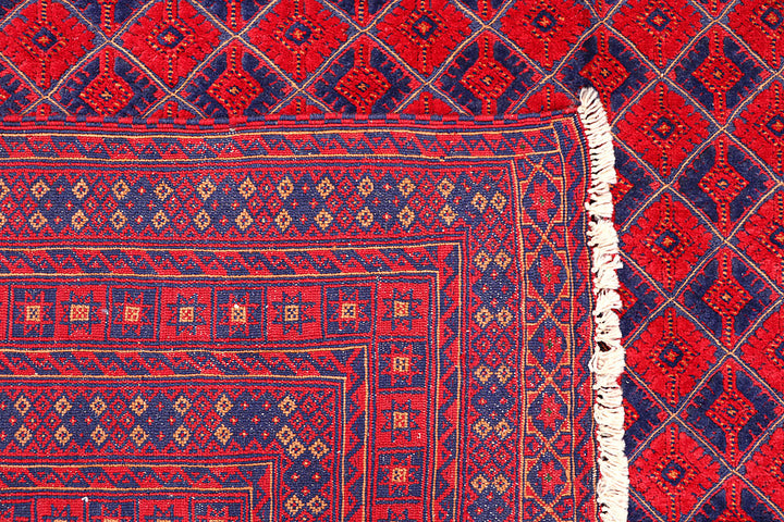 Dark Red Mashwani 7' 2 x 9' 4 - No. 64401 - ALRUG Rug Store