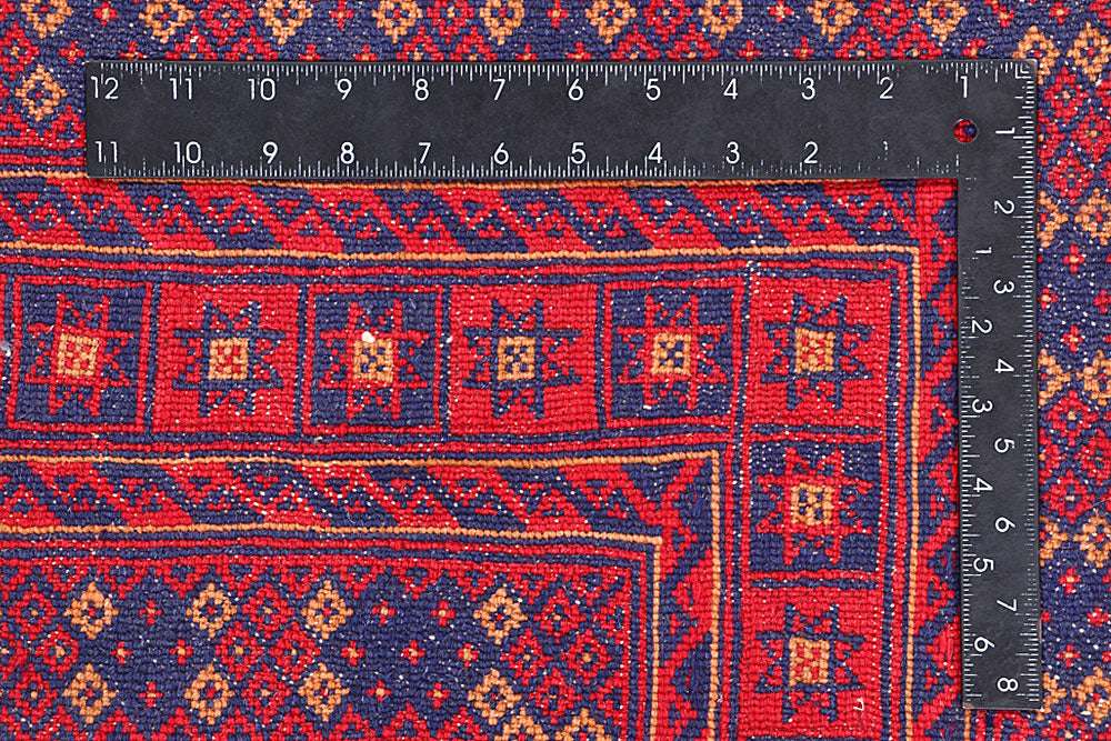 Dark Red Mashwani 7' 2 x 9' 4 - No. 64401 - ALRUG Rug Store