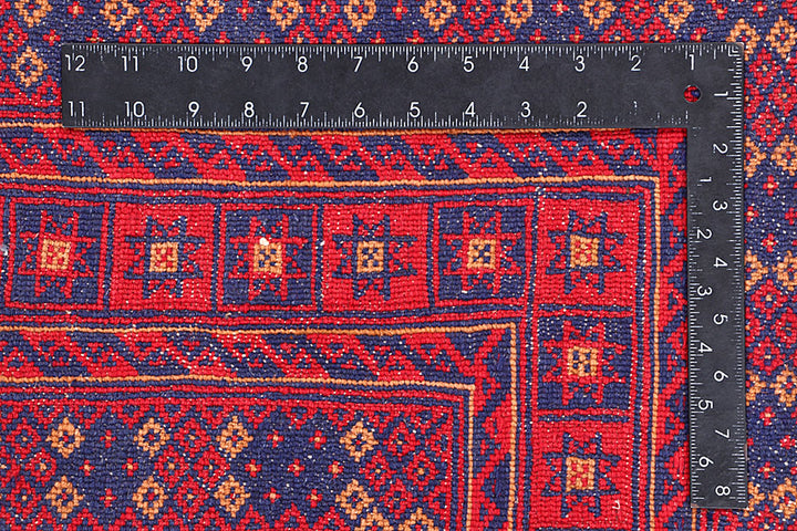 Dark Red Mashwani 7' 2 x 9' 4 - No. 64401 - ALRUG Rug Store