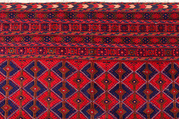 Dark Red Mashwani 6' 8 x 9' 1 - No. 64402 - ALRUG Rug Store
