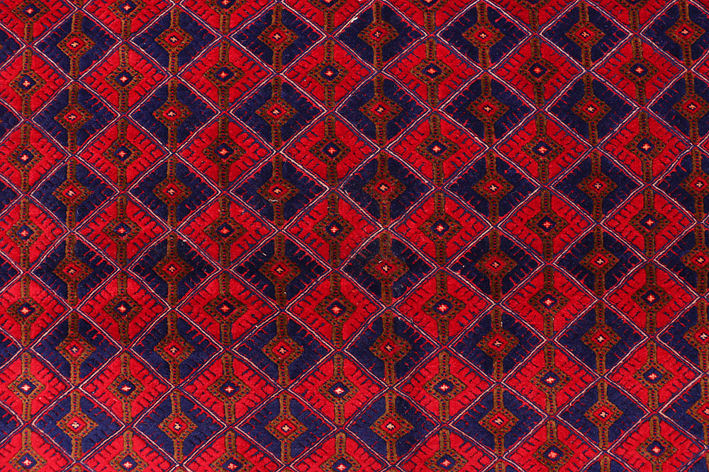 Dark Red Mashwani 6' 8 x 9' 1 - No. 64402 - ALRUG Rug Store