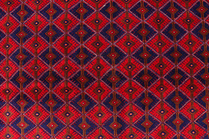 Dark Red Mashwani 6' 8 x 9' 1 - No. 64402 - ALRUG Rug Store