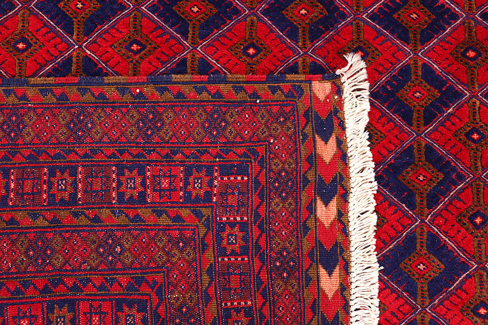 Dark Red Mashwani 6' 8 x 9' 1 - No. 64402 - ALRUG Rug Store