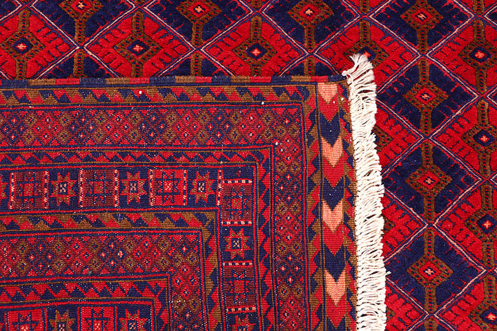 Dark Red Mashwani 6' 8 x 9' 1 - No. 64402 - ALRUG Rug Store
