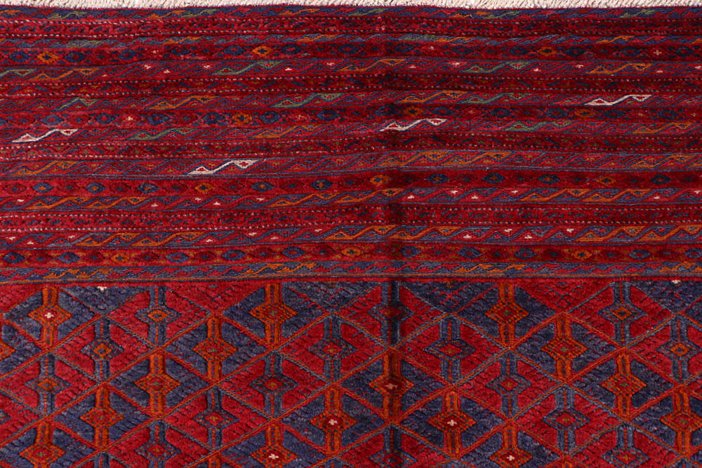 Dark Red Mashwani 6' 9 x 9' - No. 64404 - ALRUG Rug Store