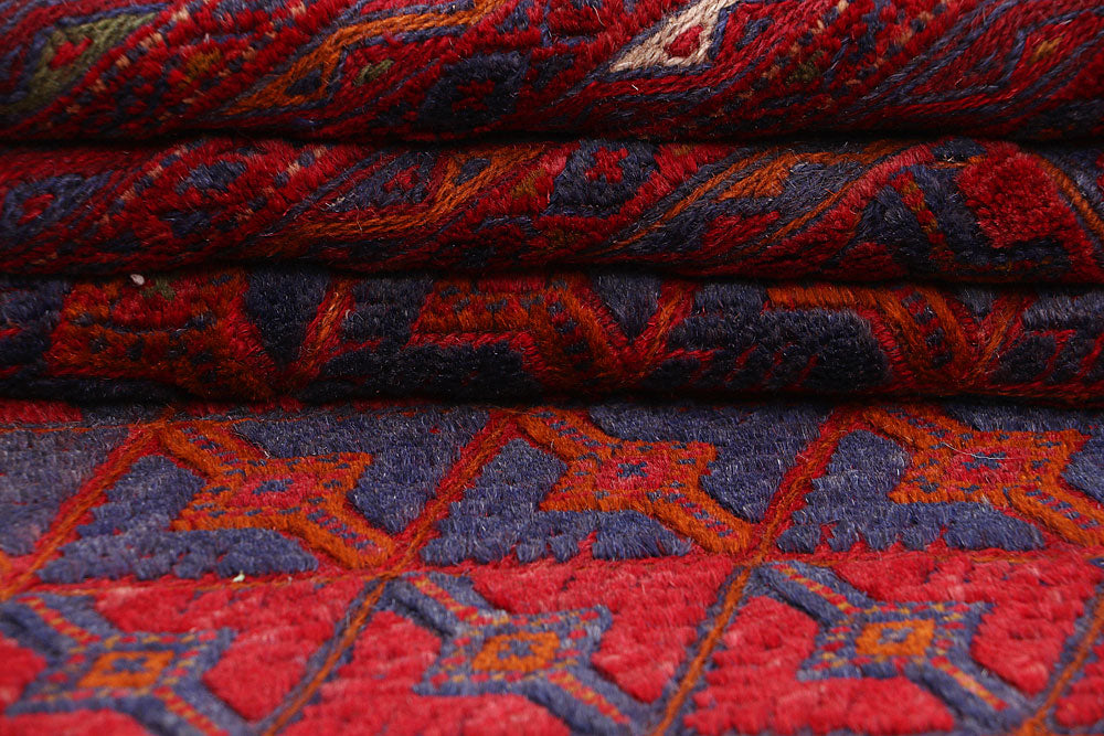 Dark Red Mashwani 6' 9 x 9' - No. 64404 - ALRUG Rug Store