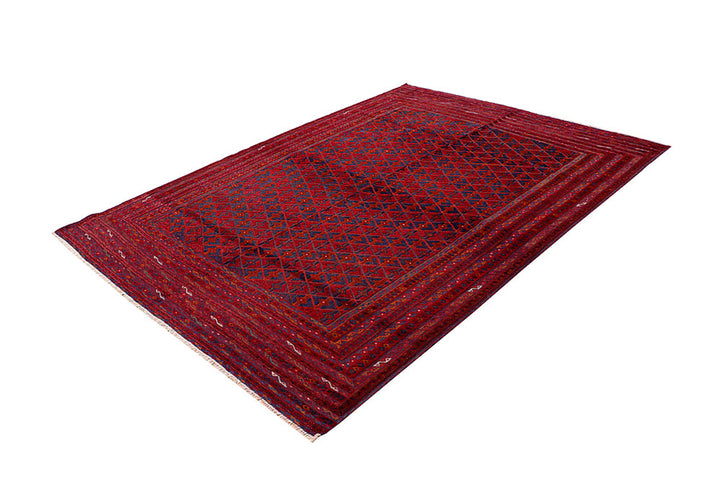 Dark Red Mashwani 6' 9 x 9' - No. 64404 - ALRUG Rug Store