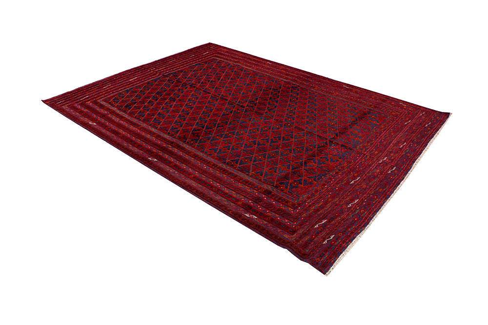 Dark Red Mashwani 6' 9 x 9' - No. 64404 - ALRUG Rug Store