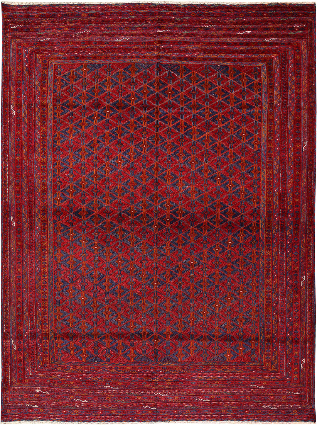 Dark Red Mashwani 6' 9 x 9' - No. 64404 - ALRUG Rug Store