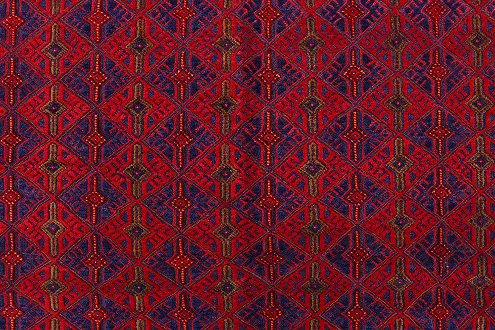 Dark Red Mashwani 6' 8 x 10' - No. 64405 - ALRUG Rug Store