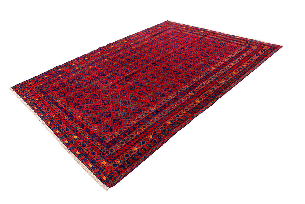 Dark Red Mashwani 6' 8 x 10' - No. 64405 - ALRUG Rug Store