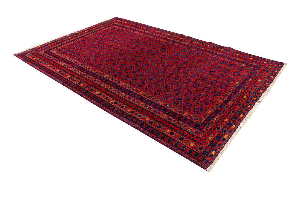 Dark Red Mashwani 6' 8 x 10' - No. 64405 - ALRUG Rug Store