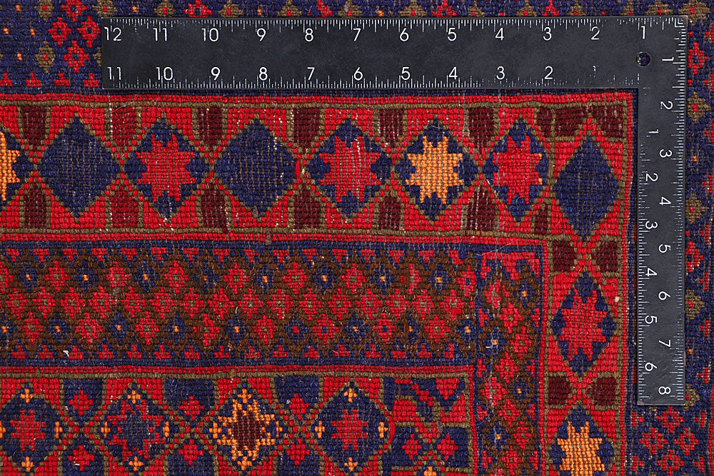 Dark Red Mashwani 6' 8 x 10' - No. 64405 - ALRUG Rug Store