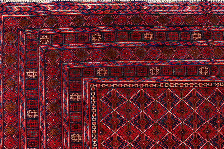 Dark Red Mashwani 6' 6 x 9' 1 - No. 64406 - ALRUG Rug Store