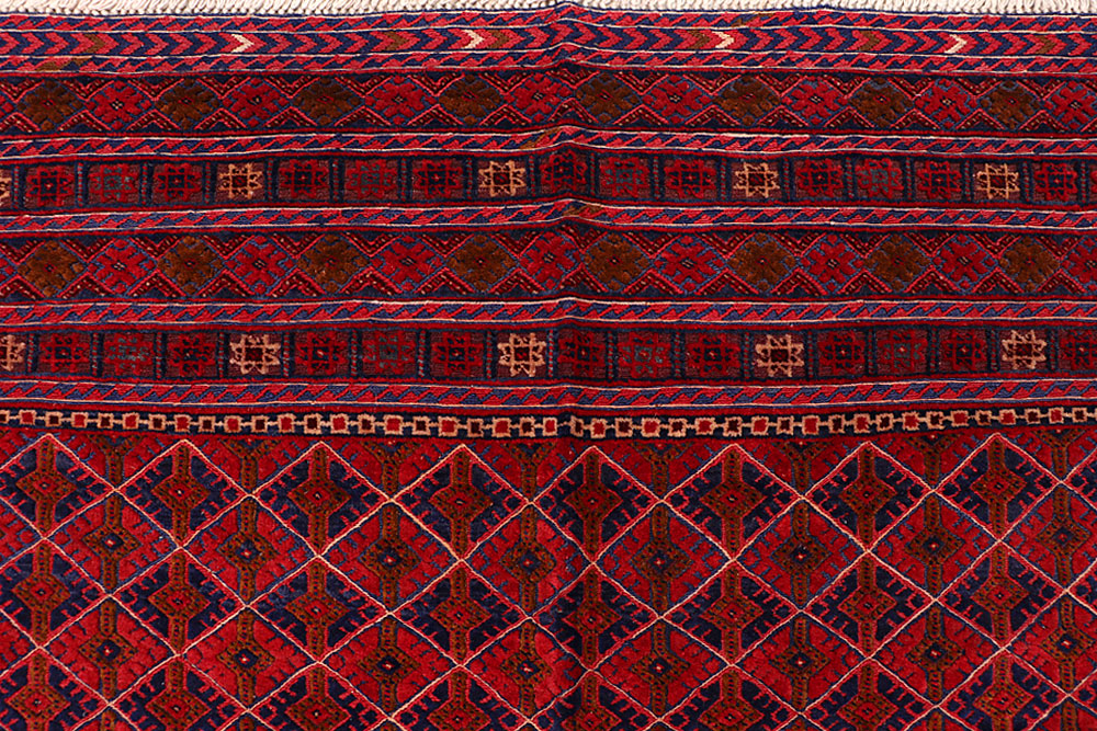 Dark Red Mashwani 6' 6 x 9' 1 - No. 64406 - ALRUG Rug Store